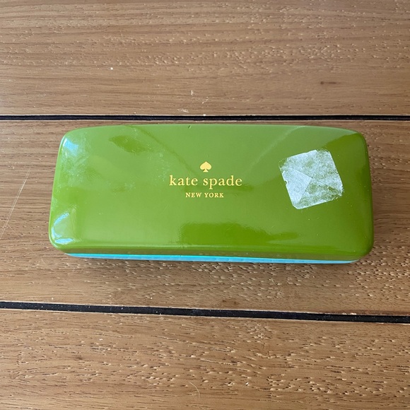 kate spade Accessories - Kate Spade New York Green & Blue Eyeglass Case with Eye Graphic Interior